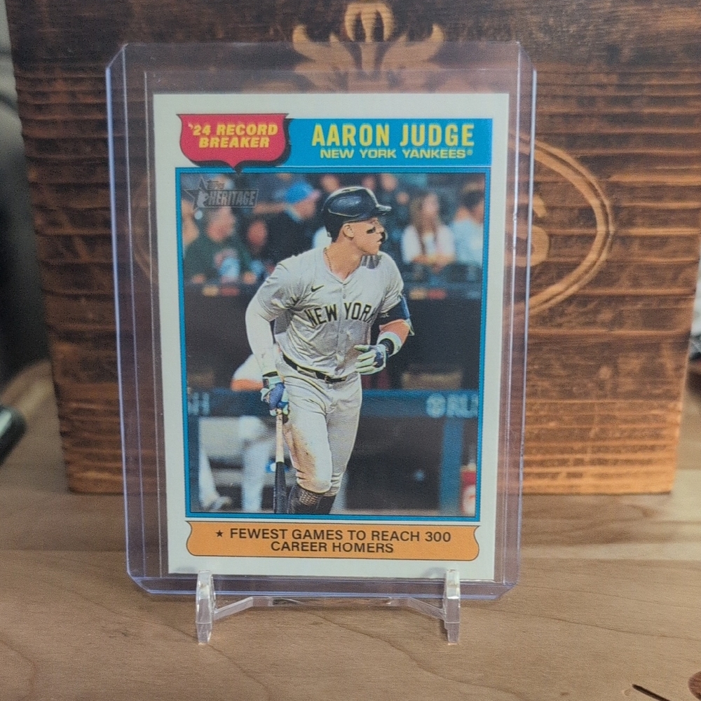 2025 Topps Heritage Aaron Judge Record Breaker Fewest Games To 300HR Yankees MVP